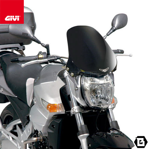 GIVI 245N スクリーン ブラック/YAMAHA MT-03 660cc / KAWASAKI ER-6F / KAWASAKI ER-6N / SUZUKI GSR 600 / KTM 690 デューク専用