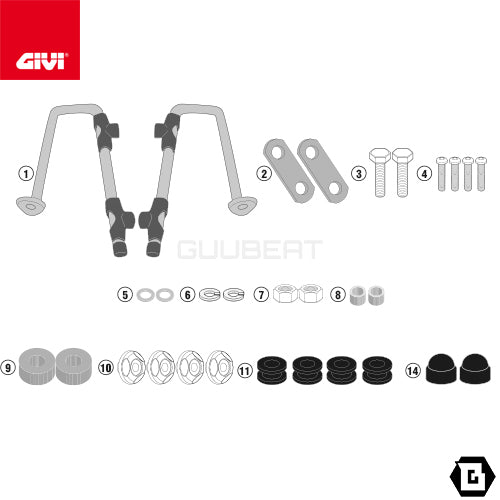 GIVI A1168A 取付キット スクリーン用 フィッティングキット/HONDA スーパーカブ C125専用