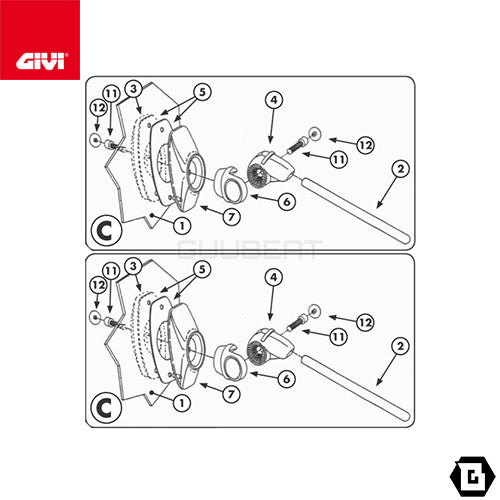 GIVI A147A 取付キット スクリーン用 フィッティングキット/BMW R 1200 R専用