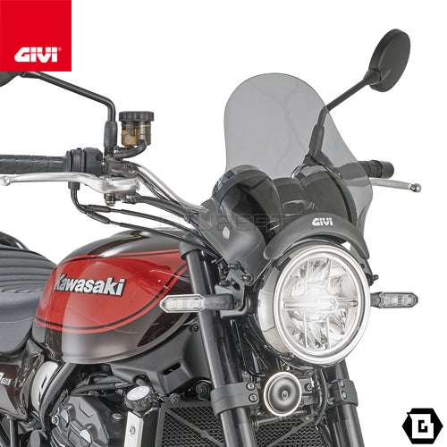 GIVI A210 ユニバーサルスクリーン スモーク/KAWASAKI Z 900 RS / BENELLI インペリアーレ 400 / ROYAL ENFIELD ハンター 350他専用