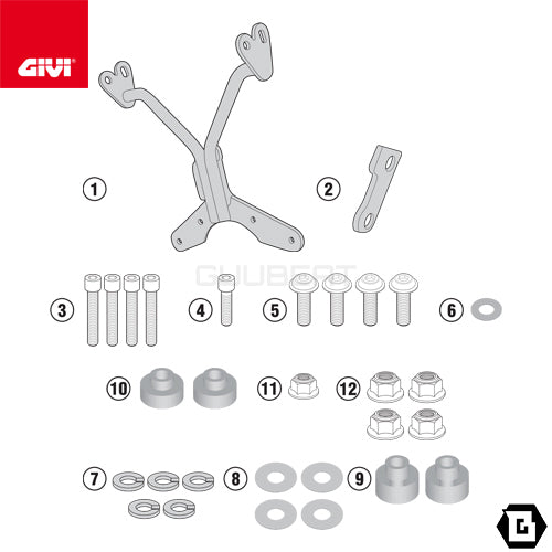 GIVI AL5115A 取付キット スクリーン用 フィッティングキット/BMW R 1200 NINE T専用