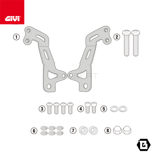 GIVI AL9051A 取付キット スクリーン用 フィッティングキット/ROYAL ENFIELD インターセプター 650他専用