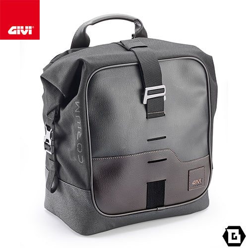 GIVI CRM102 サイドバッグ CORIUM 18L容量 片側 ダークブラウン / ブラック