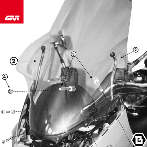 GIVI D156KIT フィッティングキット ステー スクリーン 用/SUZUKI AN 250-400 BUSINESS / SUZUKI AN 250-400 BURGMAN専用