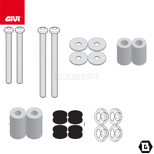 GIVI D7058KIT フィッティングキット ステー スクリーン用/SYM JOYMAX Z 300 Z E5+ (25) / SYM ジョイマックス Z+ 300他専用