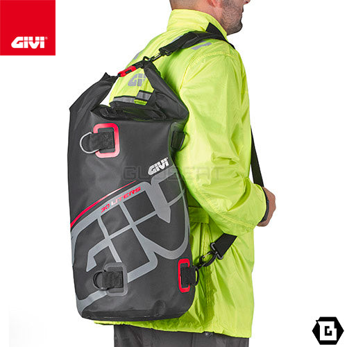 GIVI EA114GR 防水ドラムバッグ 30L容量 グレー / レッド