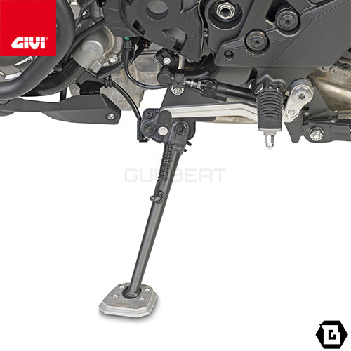 GIVI ES4126 サイドスタンド エクステンション アルミ ステンレス シルバー|KAWASAKI ヴェルシス 1100 / ヴェルシス 1000 対応