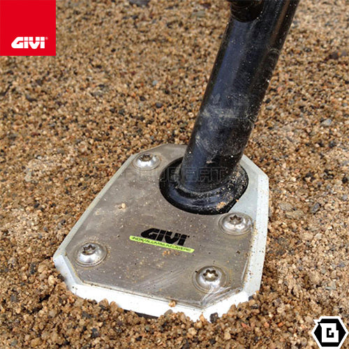 GIVI ES8203 サイドスタンド エクステンション アルミ ステンレス シルバー|MOTO GUZZI V85 TT 対応