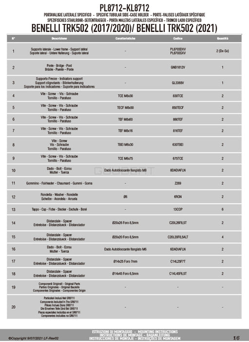 GIVI PL8712 サイドケースホルダー MONOKEY ( モノキー ) 用|BENELLI TRK 502 対応