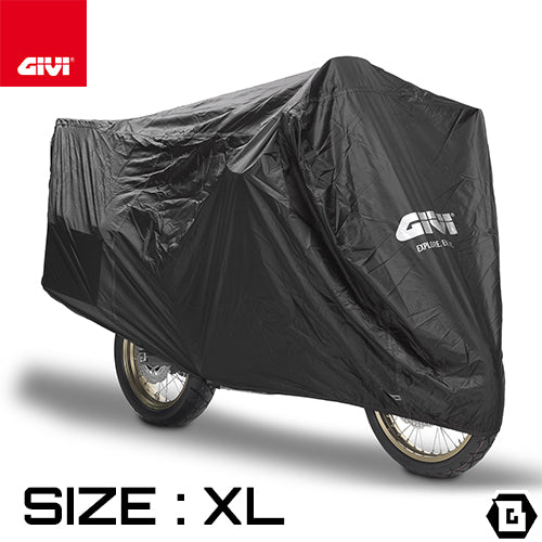 GIVI S203XL 防水バイクカバー XLサイズ 高さ125-110 cm x 横238 cm x 幅70-95cm ブラック / シルバーロゴ