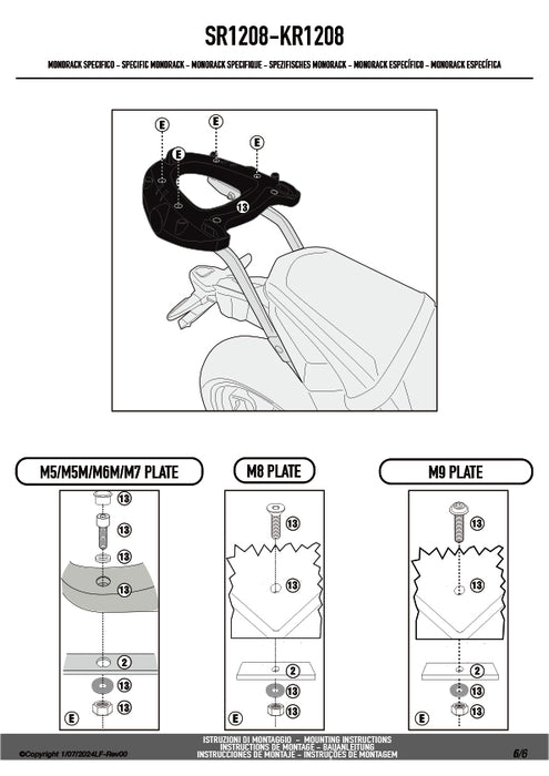 GIVI SR1208 GIVI キャリア スペシャルリアラック トップケース用(MONOKEYベース別売)|HONDA CB 650 R / CB650R / CBR 650 R 対応