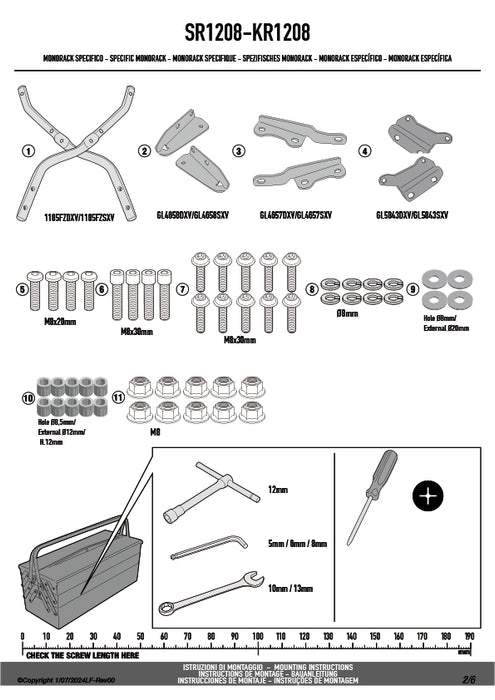 GIVI SR1208 GIVI キャリア スペシャルリアラック トップケース用(MONOKEYベース別売)|HONDA CB 650 R / CB650R / CBR 650 R 対応