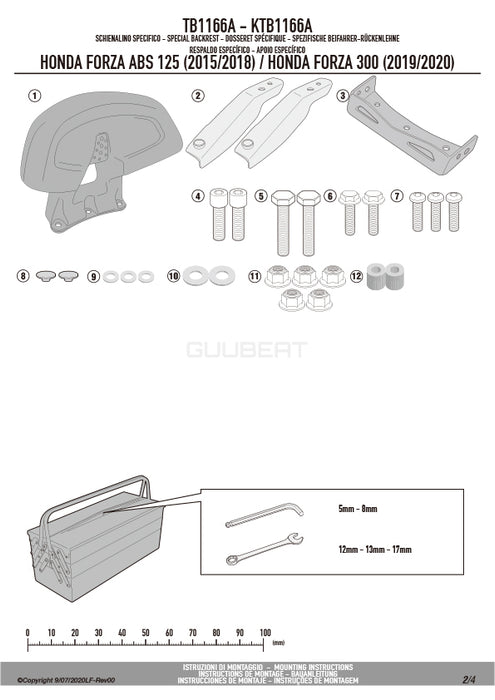 【10/24当店在庫あり】GIVI TB1166A バックレスト パッセンジャー用 クッション 背もたれ|HONDA ADV350 / フォルツァ350 / フォルツァ300 対応