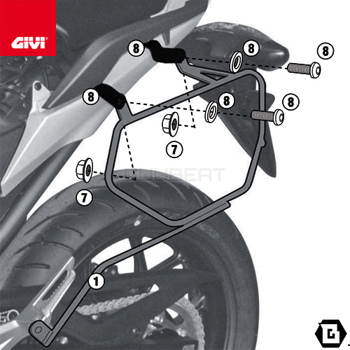 GIVI TE1111 サイドバッグホルダー イージーロック (EASYLOCK) ST609 専用/HONDA NC750S / NC750S DCT他専用