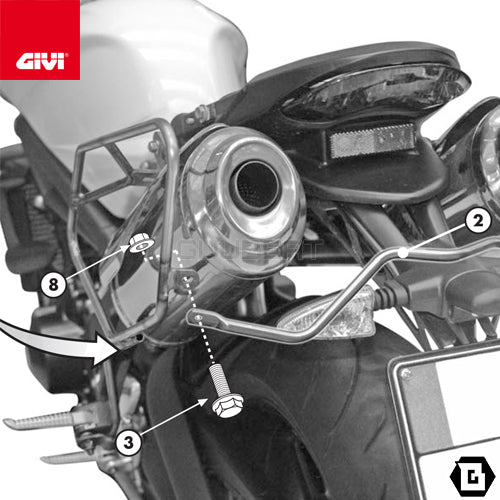 GIVI TE705 サイドバッグホルダー イージーロック (EASYLOCK) ST609 専用/TRIUMPH ストリートトリプル 675専用