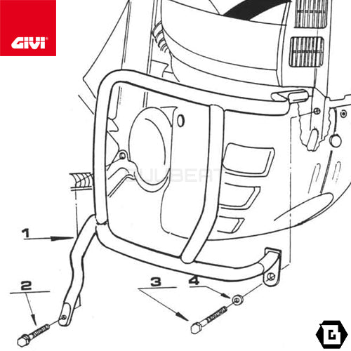 GIVI TN363 エンジンガード クラッシュバー ブラック/HONDA トランザルプ 600V専用