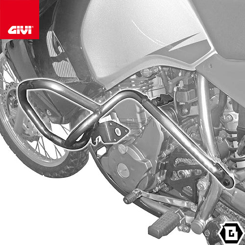 GIVI TN421 エンジンガード クラッシュバー ブラック/KAWASAKI KLR 650 エンデューロ専用