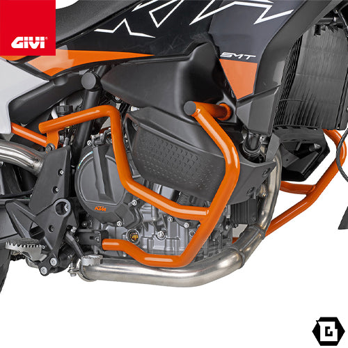 GIVI TN7717OR エンジンガード クラッシュバー オレンジ/KTM 890 SMT専用