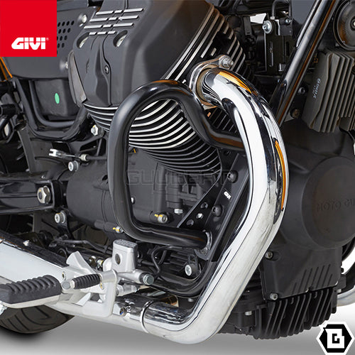 GIVI TN8202 エンジンガード クラッシュバー ブラック/MOTO GUZZI V9 ボバー / MOTO GUZZI V9 ローマー他専用
