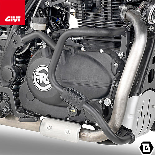 GIVI TN9050 エンジンガード クラッシュバー ブラック/ROYAL ENFIELD スクラム 411 / ROYAL ENFIELD ヒマラヤ他専用