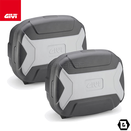 GIVI TRK35BNPACK2 TREKKER トップ・サイドケース兼用 2ケース アルミカバータイプ MONOKEYタイプ 35L容量 ブラック / グレー