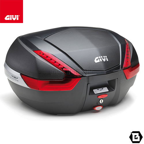 GIVI V47NN トップケース MONOKEYタイプ 47L容量 ブラックパネル / レッドレンズ ブラック / シルバー