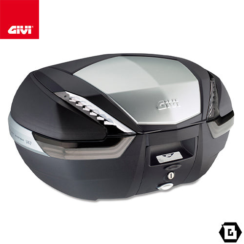 GIVI V47NT トップケース MONOKEYタイプ 47L容量 アルミパネル / クリアレンズ ブラック / シルバー