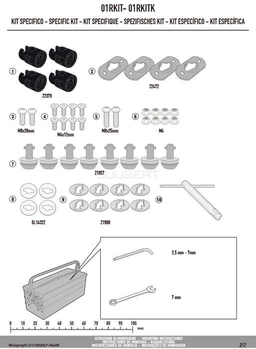 GIVI 01RKIT サイドケースホルダー用 ラピッドリリースキット／HONDA CRF1100L アフリカツイン / HONDA X-ADV / HONDA フォルツァ750 / TRIUMPH タイガー 900専用