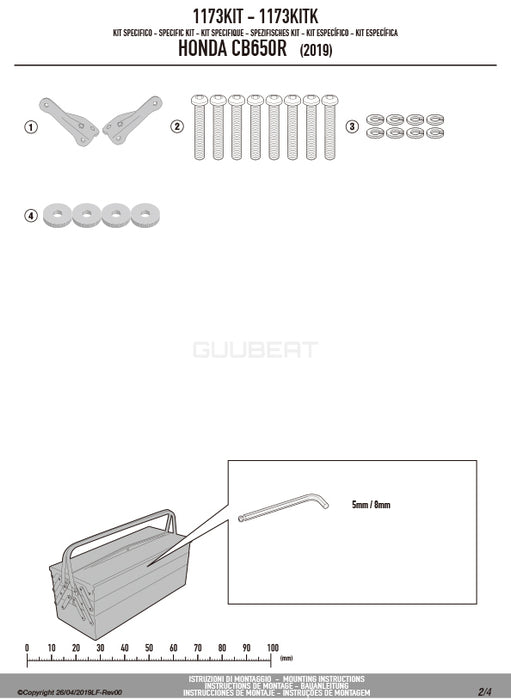 GIVI 1173KIT 取付キット イージーロック ( EASYLOCK )  ST609 専用 ／ HONDA CB 650 R専用