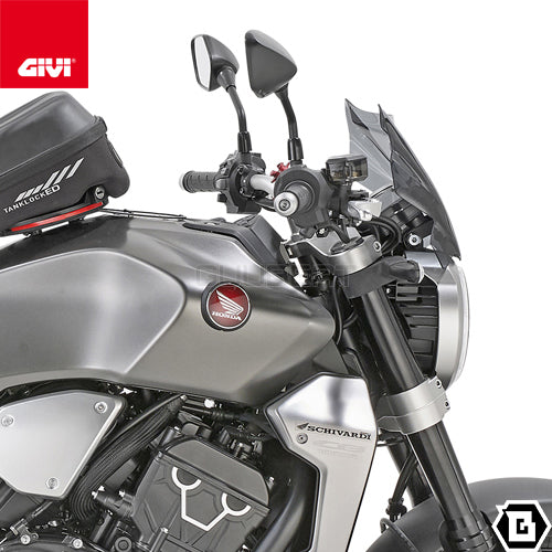 GIVI 1173S スクリーン スモーク／BENELLI 502 C / CFMOTO 700 CL-X / HONDA CB1000R / HONDA CB 650 R他専用