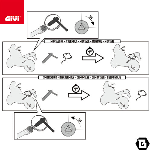 GIVI 11RKIT サイドケースホルダー用 ラピッドリリースキット／BMW R 1250 GS ADVENTURE / BMW R 1250 GS / BMW R 1200 GS / BMW R 1200 GS ADVENTURE専用