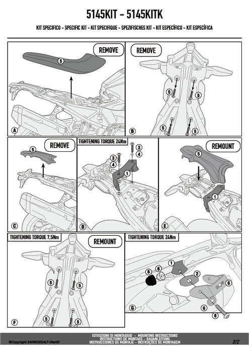 GIVI 5145KIT 取付キット サイドケースホルダー用／BMW F 900 GS専用