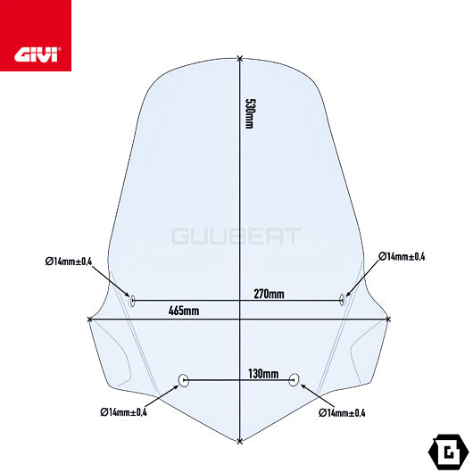 GIVI 6401DT スクリーン クリア／TRIUMPH タイガー 800 / TRIUMPH タイガー 800 XC / TRIUMPH タイガー 800 XR専用