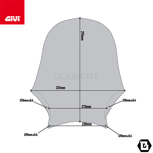GIVI A201 ユニバーサルスクリーン スモーク／KAWASAKI Z 900 RS / BENELLI インペリアーレ 400専用