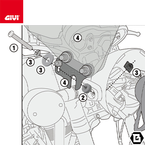 GIVI A201 ユニバーサルスクリーン スモーク／KAWASAKI Z 900 RS / BENELLI インペリアーレ 400専用
