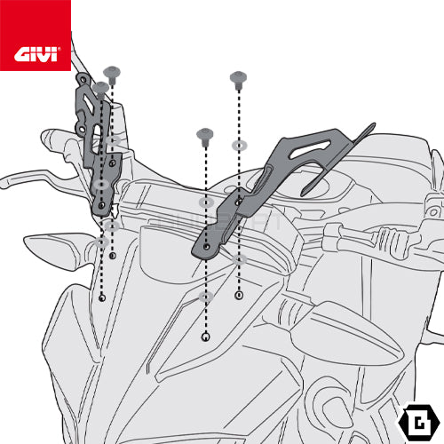 GIVI A2166A 取付キット スクリーン用 フィッティングキット／YAMAHA MT-125専用