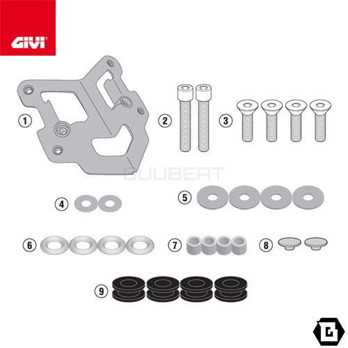 GIVI A4125A 取付キット スクリーン用 フィッティングキット ／ KAWASAKI Z 125 EUモデル専用