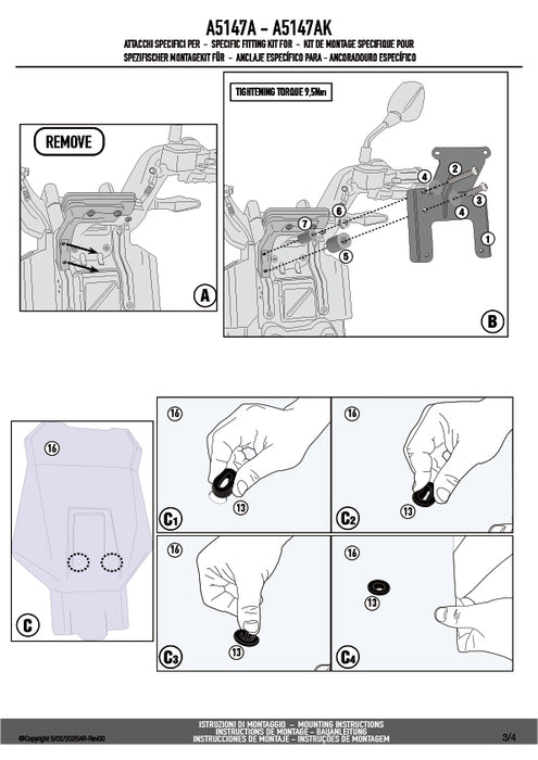 GIVI A5147A スクリーン取付キット｜BMW CE 02 対応