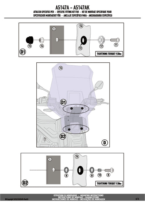 GIVI A5147A スクリーン取付キット｜BMW CE 02 対応