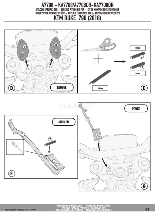 GIVI A7708 スクリーン スモーク／KTM 890 デューク R / KTM 790 デューク専用