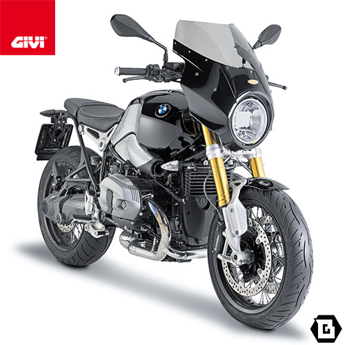 GIVI A800N ビキニカウル フロントカウル フェアリング ( カウル : ブラック / スクリーン : スモーク)／BMW R 1200 NINE T / MOTO GUZZI V7 3 ストーン / MOTO GUZZI V7 3 スペシャル専用