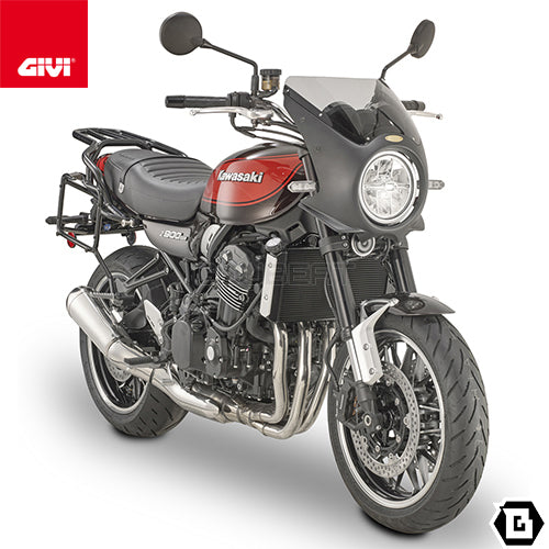 GIVI A801 ビキニカウル フロントカウル フェアリング ( カウル : つや消しブラック / スクリーン : スモーク)／KAWASAKI Z 900 RS専用