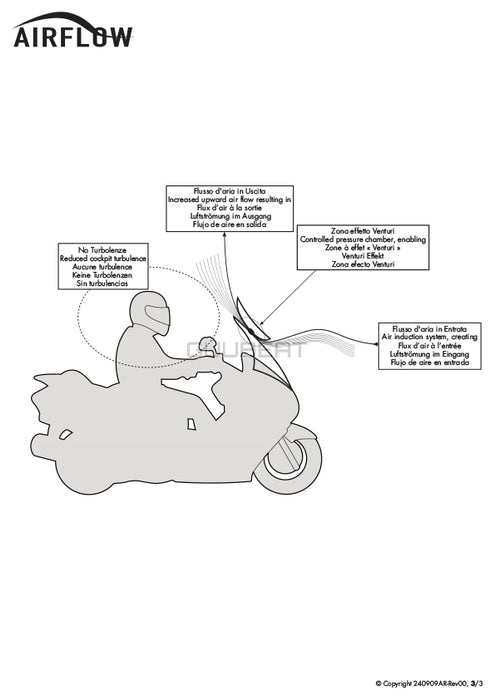 GIVI AF3125B クリアスクリーン Airflow（エアフロー）スライド可変式ウインドシールド｜SUZUKI V-STROM 800DE / V-STROM 800SE 対応