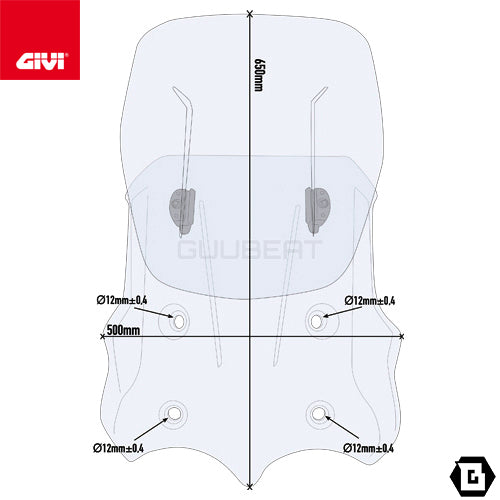 GIVI AF8203 スクリーン Airflow スライド 可変式 クリア／MOTO GUZZI V85 TT専用