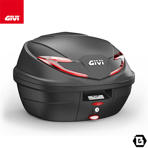 GIVI B360N2 モノロックトップケース 36L｜ユニバーサルベース付属 2ジェットヘルメット収納可 カーボンルック／レッドリフレクター
