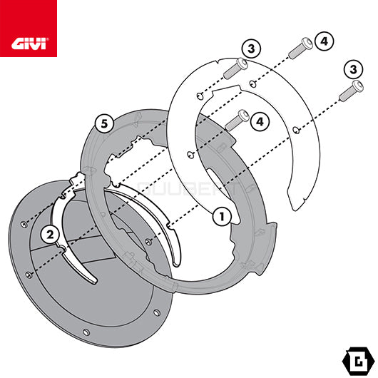 GIVI BF02 タンクロック アタッチメント／APRILIA ETV1000 カポノルド / APRILIA シバー 900 ABS / APRILIA シバー 750 ABS / APRILIA シバー 750他専用