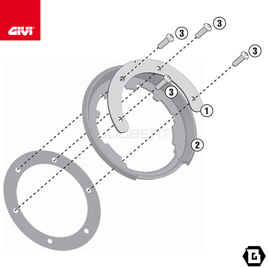 GIVI BF11 タンクロック アタッチメント／BMW R 1250 RS / BMW R 1250 R / BMW R 1250 GS / BMW R 1200 RS他専用