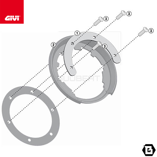 GIVI BF17 タンクロック アタッチメント／BMW R 1250 RT / BMW R 1250 RT / BMW R 1250 GS ADVENTURE / BMW R 1200 RT他専用