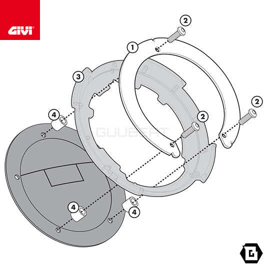 GIVI BF18 タンクロック アタッチメント／SUZUKI GSX-S 1000 / SUZUKI GSX-S 1000 F / SUZUKI Vストローム 1000 / SUZUKI Vストローム 1000専用