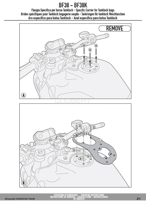 GIVI BF38 タンクロック アタッチメント／HONDA CB1000R専用